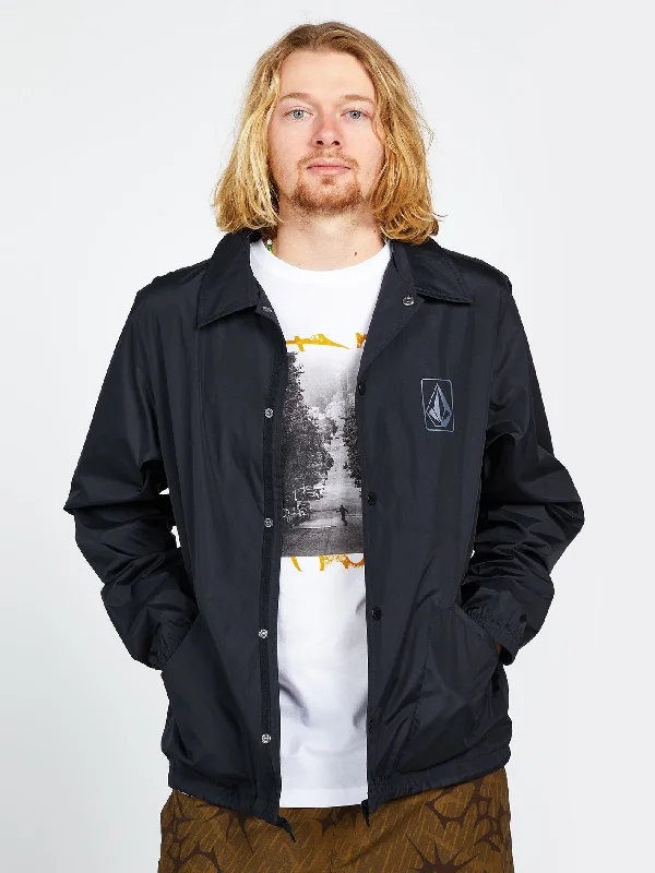 men's performance winter jackets -Skate Vitals Coach Jacket - Black