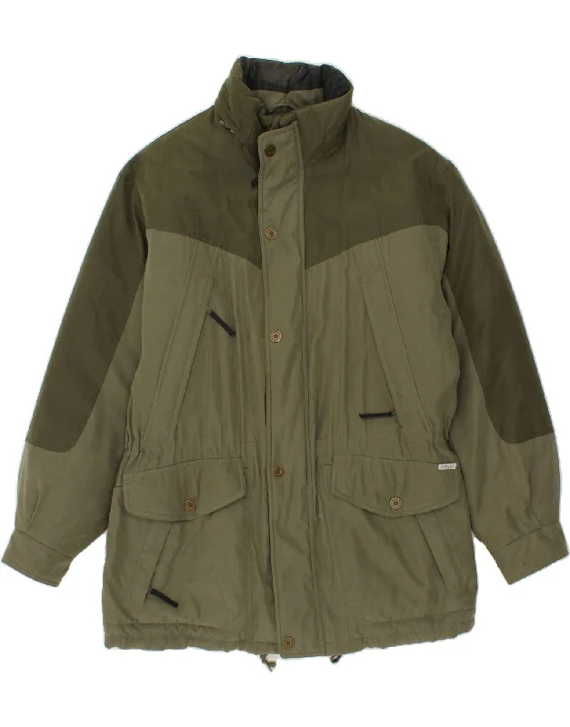 men's hooded jackets -SYMPATEX Mens Windbreaker Jacket UK 46 3XL Khaki Colourblock Polyester