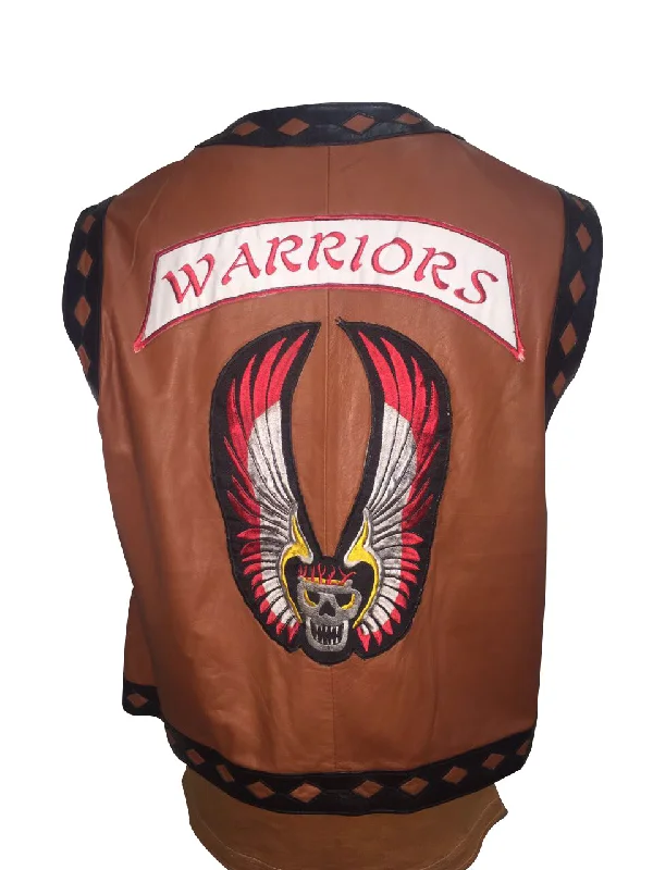 fitted waistcoats for men -The Warriors Movie Real Leather Vest