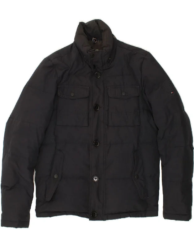 men's parka jackets for winter -TOMMY HILFIGER Mens Padded Jacket UK 36 Small Black Polyester