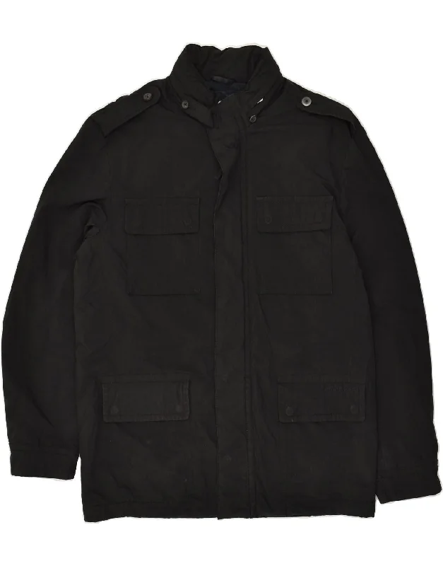 men's performance jackets for cold weather -TOMMY HILFIGER Mens Padded Jacket UK 38 Medium Black Polyester