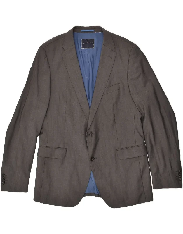 men's wool coat jackets -TOMMY HILFIGER Mens Tailored 2 Button Blazer Jacket UK 40 Large Grey