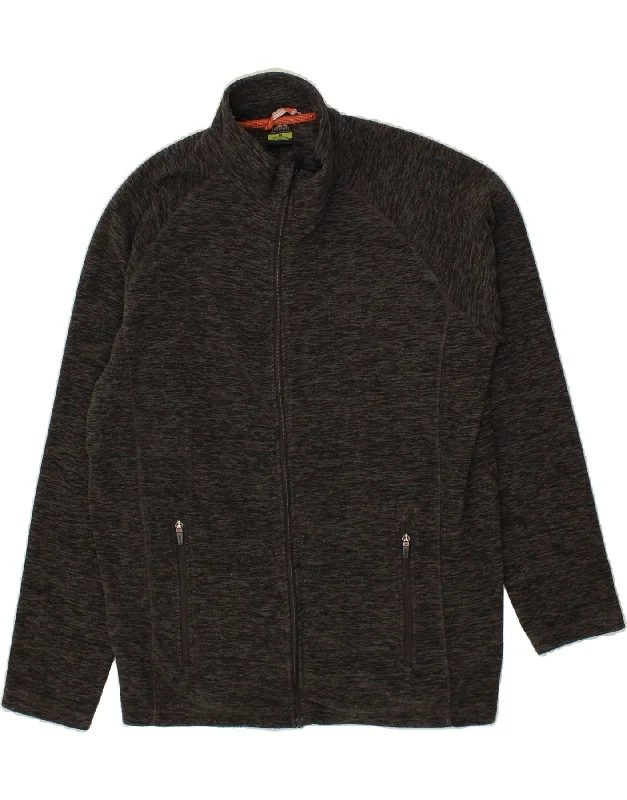 men's quilted jackets -TRESPASS Mens Fleece Jacket UK 38 Medium Grey Flecked Polyester