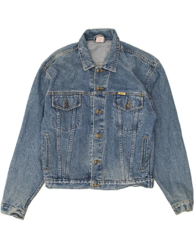 men's classic bomber jackets -VINTAGE Mens Denim Jacket UK 38 Medium Blue Cotton