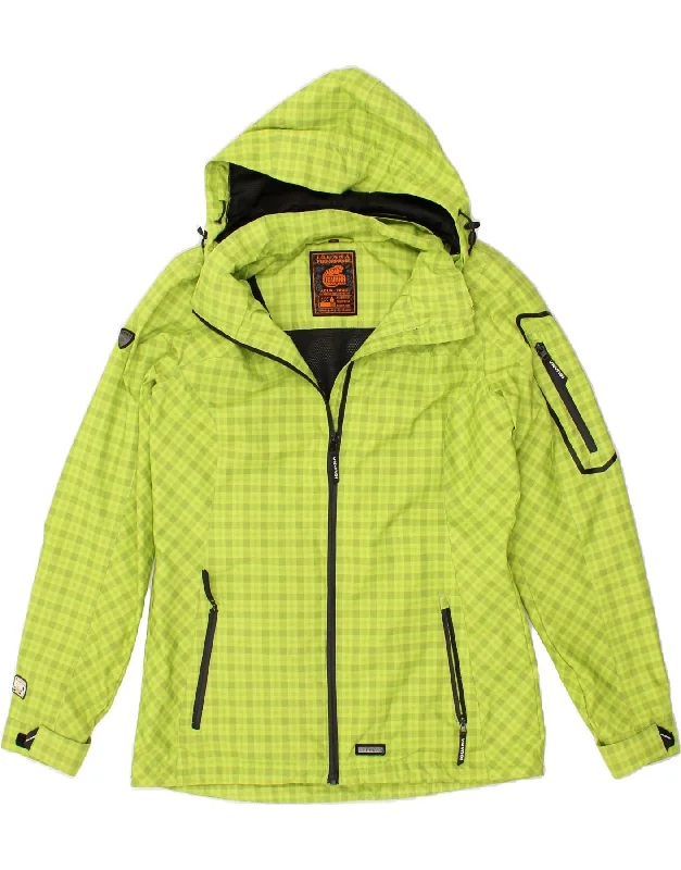 classic jackets for men -VINTAGE Mens Hooded Rain Jacket UK 38 Medium Green Check