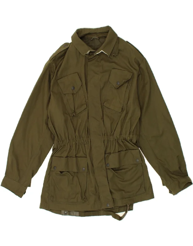 men's trench coats -VINTAGE Mens Military Jacket UK 36 Small Khaki