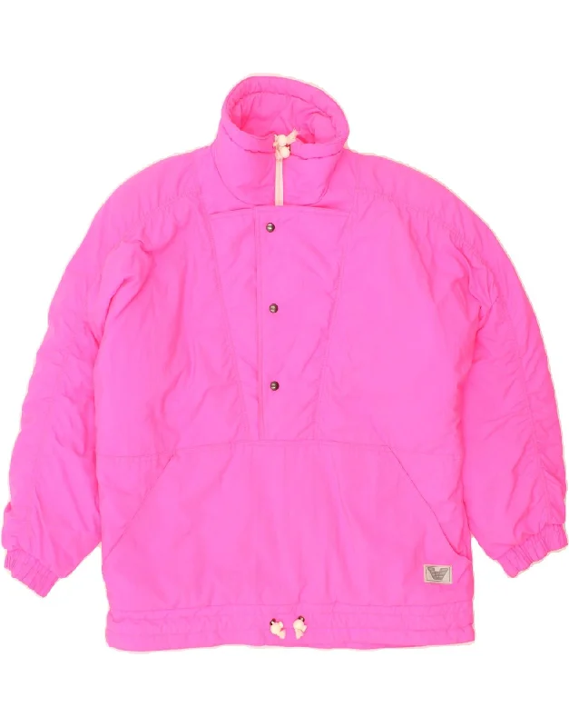 men's technical jackets -VINTAGE Mens Oversized Anorak Jacket UK 36 Small Pink Polyamide