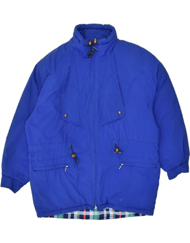 slim-fit jackets for men -VINTAGE Mens Padded Jacket UK 40 Large Blue