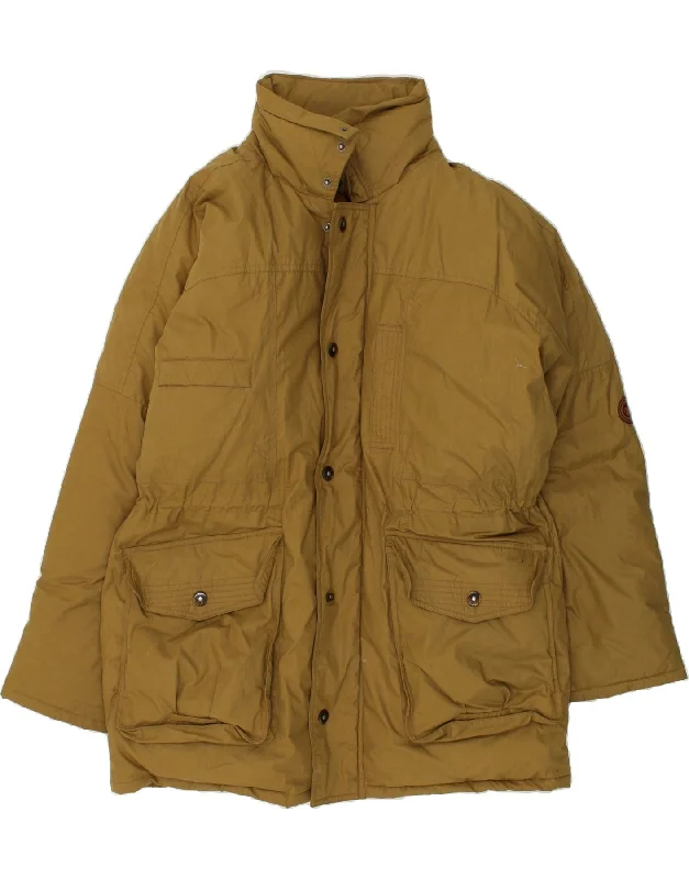 classic jackets for men -VINTAGE Mens Padded Jacket UK 40 Large Khaki Polyester