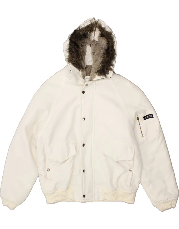 men's parka jackets for winter -WOOLRICH Mens Hooded Padded Jacket UK 38 Medium White