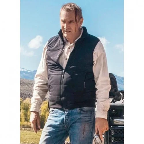 men's sleeveless waistcoats -Yellowstone John Dutton Black Vest