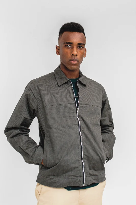 men's padded puffer jackets -Zip-up Cropped Jacket in Dark Olive