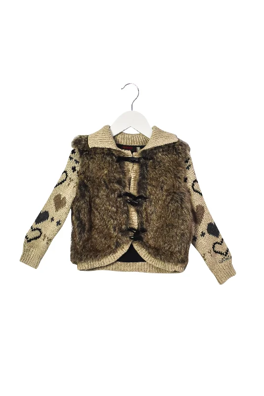 men's fleece-lined vests -Catimini Faux Fur Vest 3T