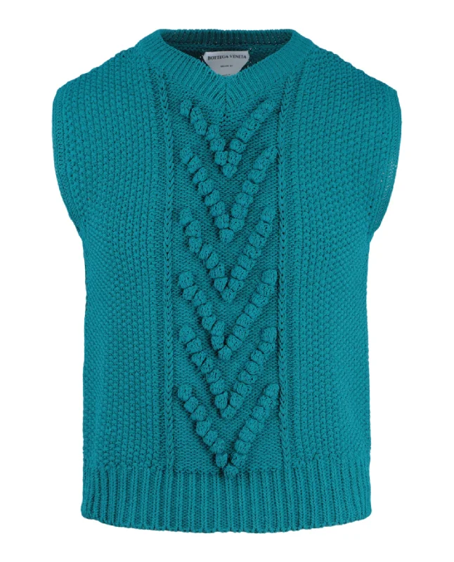 elegant waistcoats for men -Aran Knitted Vest