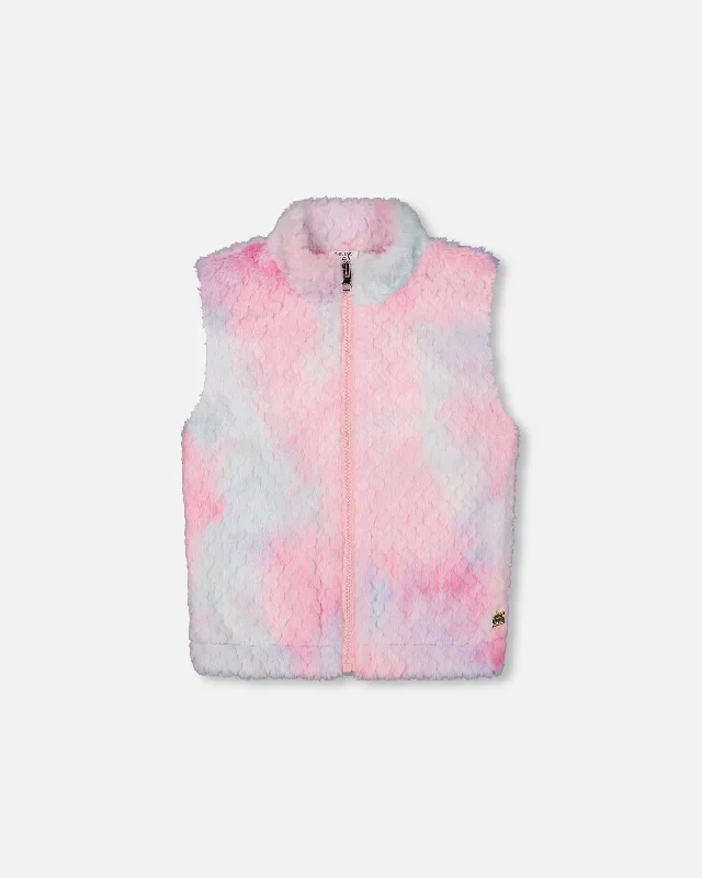 men's vest for weddings -Faux Fur Vest Multicolor