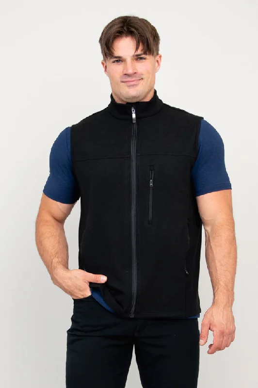 men's fashionable vests -Nick Vest, Black, Bamboo Fleece