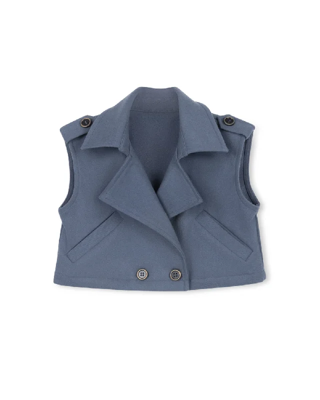 dress waistcoats for men -ONE CHILD BLUE WOOL VEST [FINAL SALE]