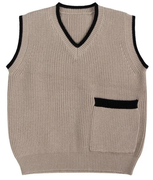 men's vests for layering with shirts -Outline Detailed Vest