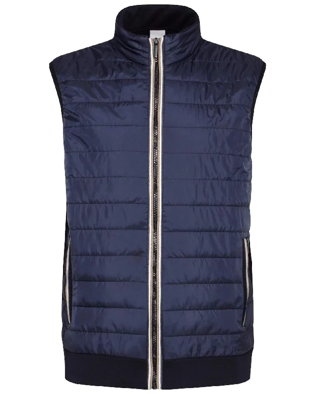 men's fitted vest jackets -Quilted Knit Vest 8850-35144 Navy