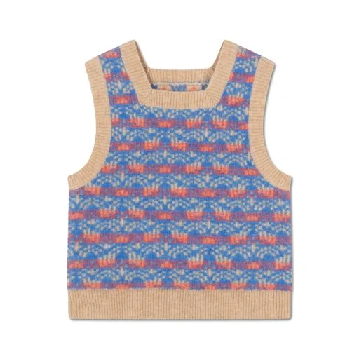 urban style vests for men -REPOSE MULTI COLOR KNIT VEST [Final Sale]