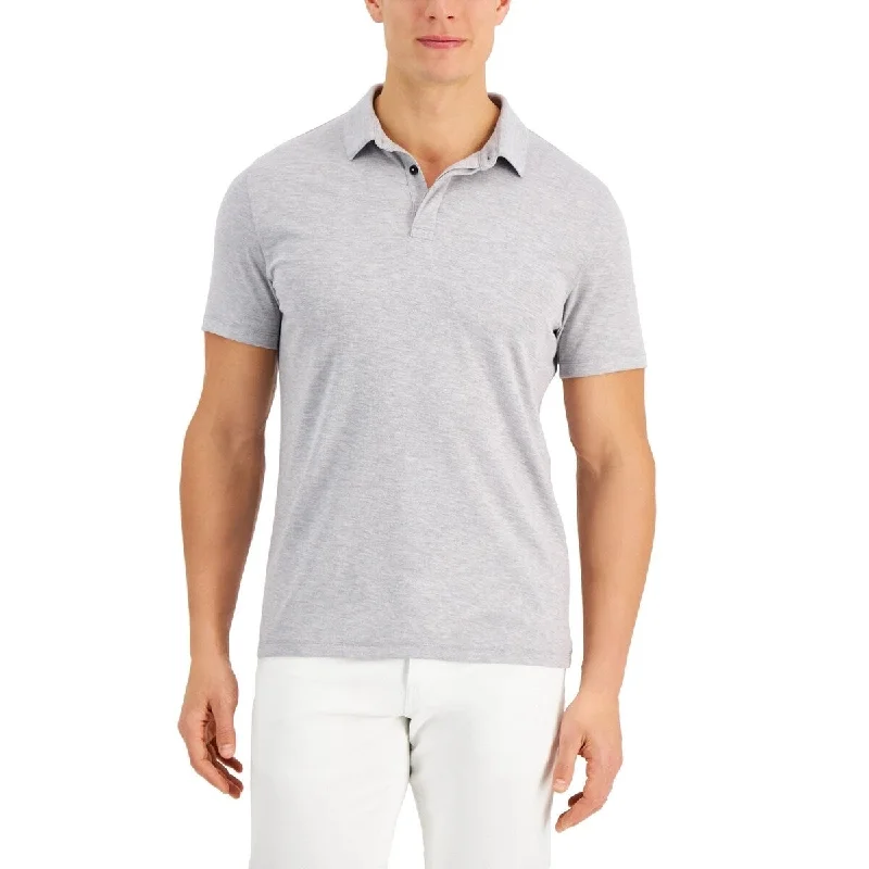 men's high-quality polo shirts -Alfani Men's Alfatech Stretch Solid Polo Shirt Gray Size XX-Large