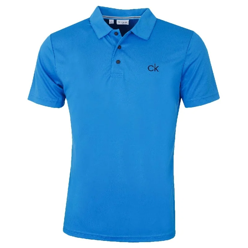 stylish plain polo shirts for men -Calvin Klein Men's Chest Ck Logo Polo Shirt Blue Size X-Large