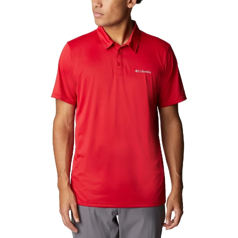 men's breathable performance polo shirts -Columbia Men's Hike Polo Shirt Red Size M