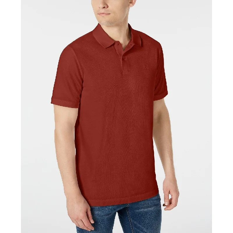 men's designer casual polo shirts -DKNY Men's Stackable Regular-Fit Polo Shirt Red Size Large