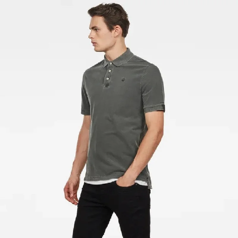 lightweight polo shirts for men -G-Star Raw Men's Halite Polo Shirt Olive Size Medium