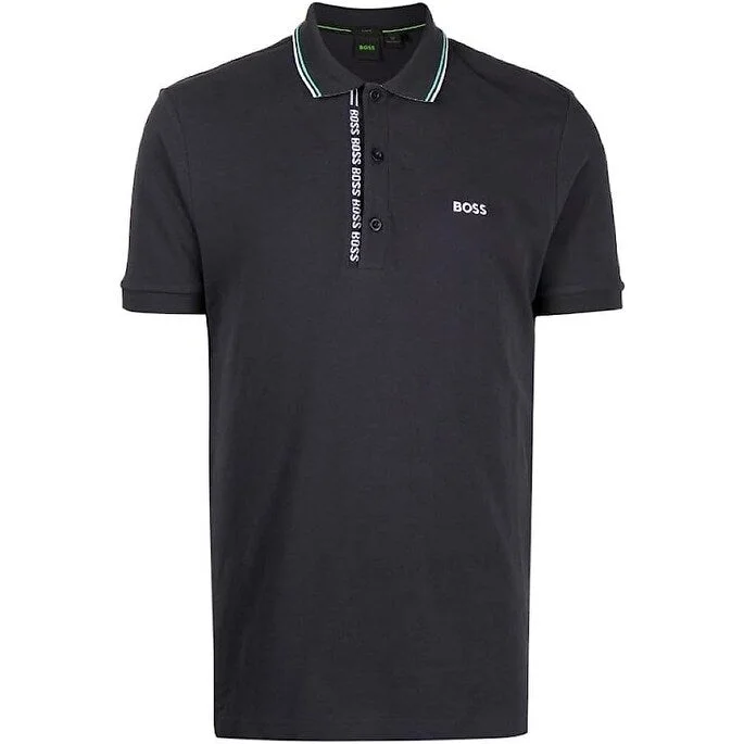 men's casual wear polo shirts -Hugo Boss Men Paule Navy Blue PiqueLogo Polo Shirt 4 408