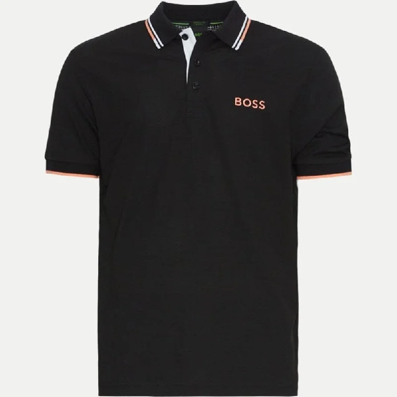 stylish long sleeve polo shirts -HUGO BOSS Men's Paddy Pro Stretch Pique Polo Shirt Black