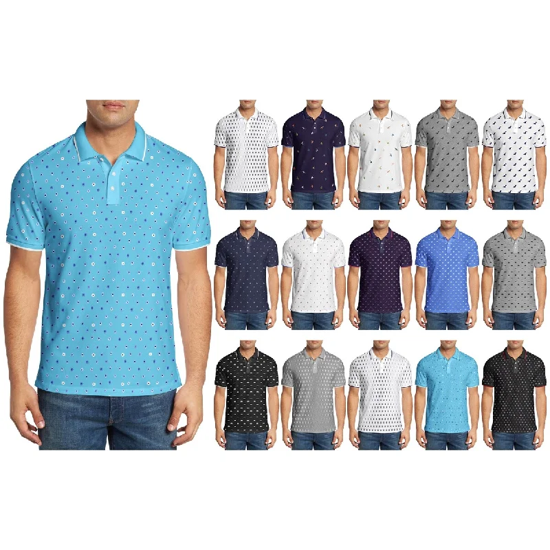 men's casual pique polo shirts -Mens 3Pack Polo Shirts MoistureWicking Casual Golf Tees Soft Cotton Summer