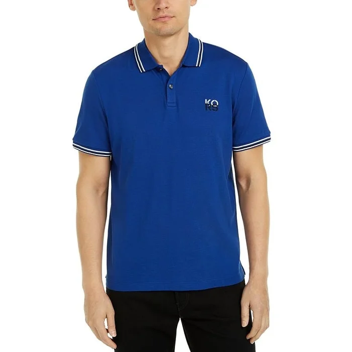 polo shirts for business casual wear -Michael Kors Men's Cotton Logo Polo Shirt Blue Size XX-Large