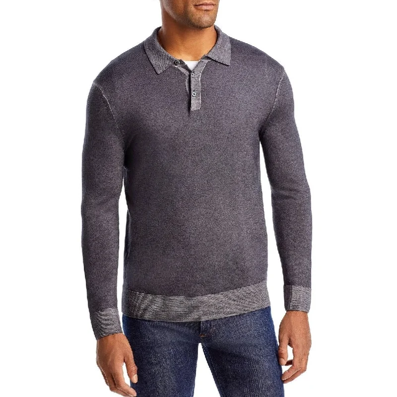 men's classic fit cotton polo shirts -Michael Kors Men's Regular Fit Long Sleeve Polo Shirt Gray Size XX-Large