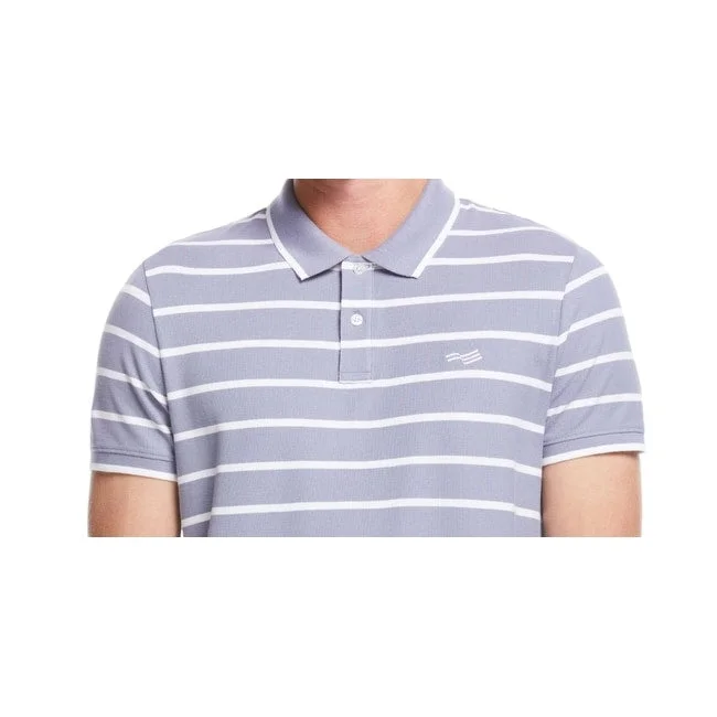 men's polo shirts for golf tournaments -Perry Ellis Men's Striped Polo Shirt Blue Size Small