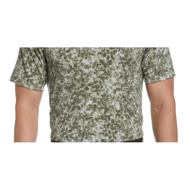 men's striped cotton polo shirts -Pga Tour Men's Distorted Floral Camo Print Short Sleeve Golf Polo Shirt Green Size Xx-Large