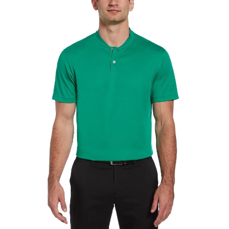 men's classic ribbed polo shirts -Pga Tour Men's Edge Collar Polo Shirt Green Size Small