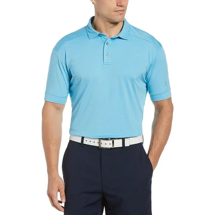 modern style polo shirts for men -PGA Tour Men's Polo Shirt Blue Size Medium