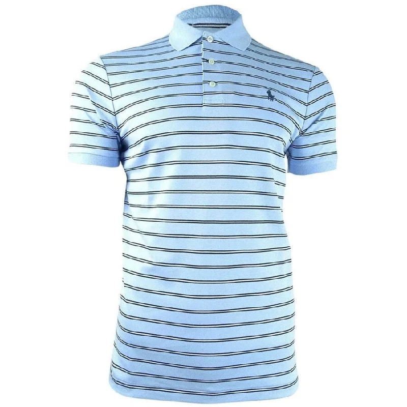 slim fit pique polo shirts for men -Polo Ralph Lauren Men's Classic Fit Stripe Polo Shirt