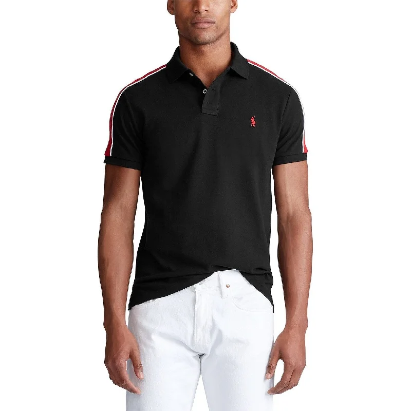 men's polo shirts for sports -Polo Ralph Lauren Men's Lunar New Year Mesh Polo Shirt Black Size X-Small