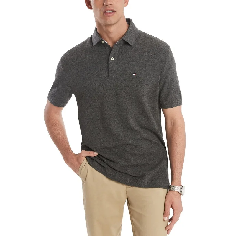 men's luxury polo shirts -Tommy Hilfiger Men's Classic Fit Th Flex Polo Shirt Gray Size XX-Large