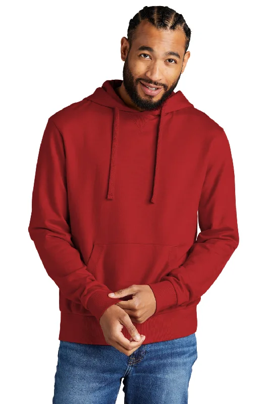 men's fashion hoodies -Allmade Mens Organic French Terry Hooded Sweatshirt Hoodie w/ Pouch Pocket - Revolution Red