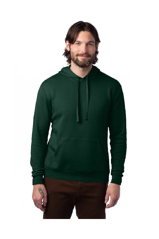 black hoodies for men -Alternative Mens Eco Cozy Fleece Hooded Sweatshirt Hoodie w/ Pouch Pocket - Varisty Green