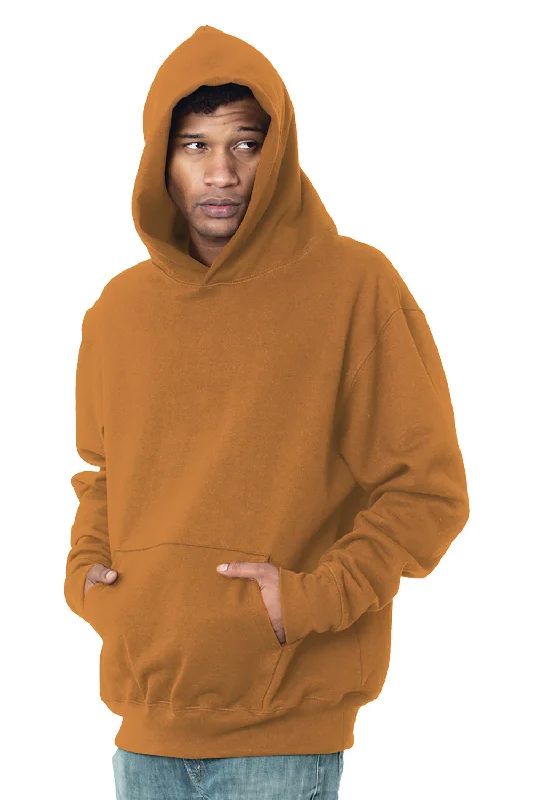 men's classic pullovers -Bayside Mens Sniper Hooded Sweatshirt Hoodie w/ Pouch Pocket - Caramel Brown