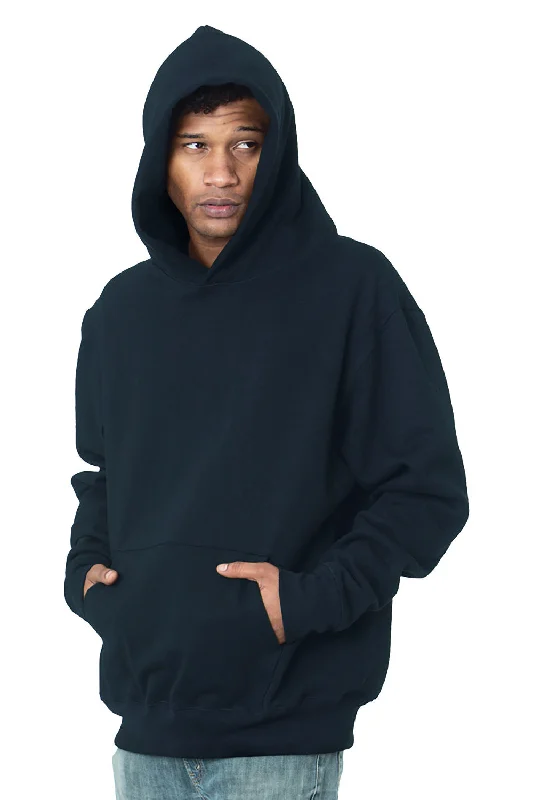 stylish hoodies for men -Bayside Mens Sniper Hooded Sweatshirt Hoodie w/ Pouch Pocket - Navy Blue