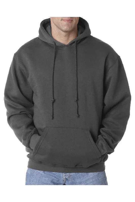 men's trendy hoodies -Bayside Mens USA Made Hooded Sweatshirt Hoodie w/ Pouch Pocket - Charcoal Grey