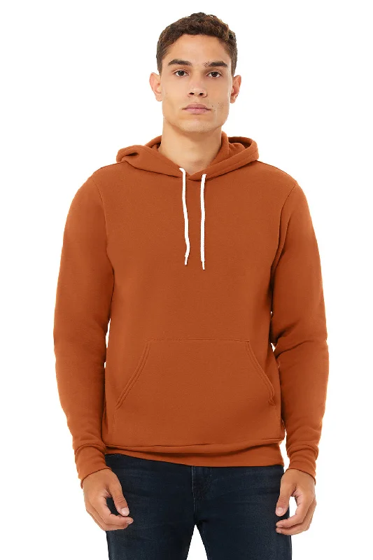 men's luxury sweatshirts -Bella + Canvas Mens Sponge Fleece Hooded Sweatshirt Hoodie w/ Pouch Pocket - Autumn Orange