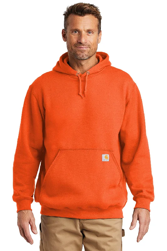 fleece sweatshirts for men -Carhartt Mens Hooded Sweatshirt Hoodie w/ Pouch Pocket - Brite Orange