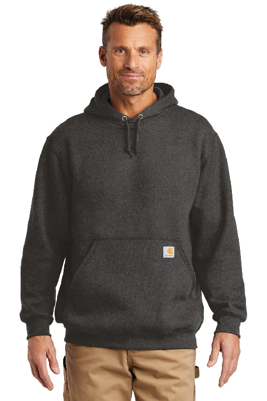 zip-up sweatshirts for men -Carhartt Mens Hooded Sweatshirt Hoodie w/ Pouch Pocket - Heather Carbon Grey