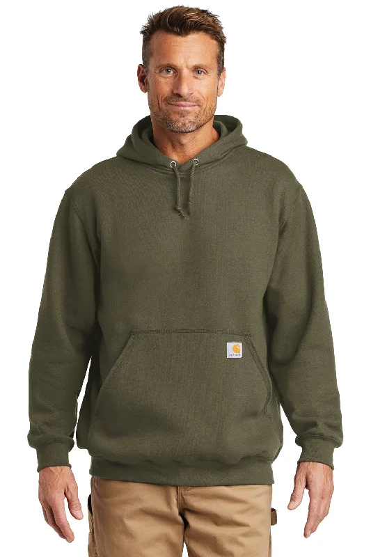 men's classic pullovers -Carhartt Mens Hooded Sweatshirt Hoodie w/ Pouch Pocket - Moss Green